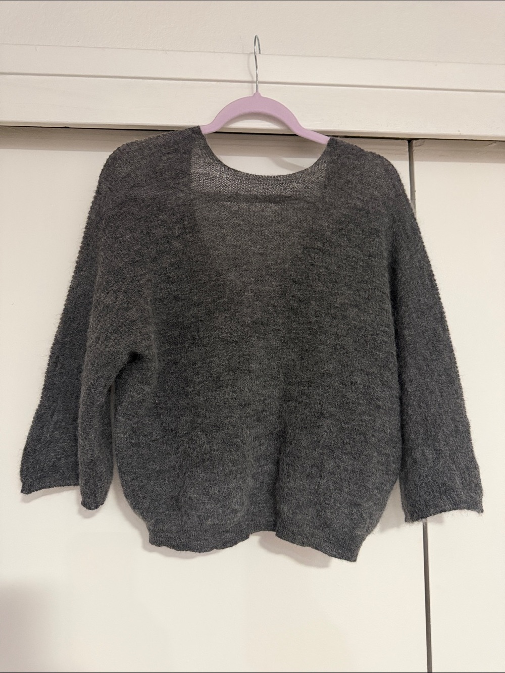 ba&sh Charcoal Gray Fuzzy Crewneck Sweater
